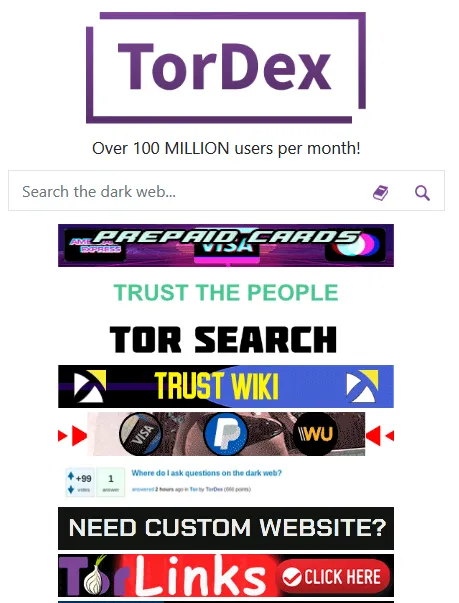 TorDex search engine for those who need security and anonymity.webp