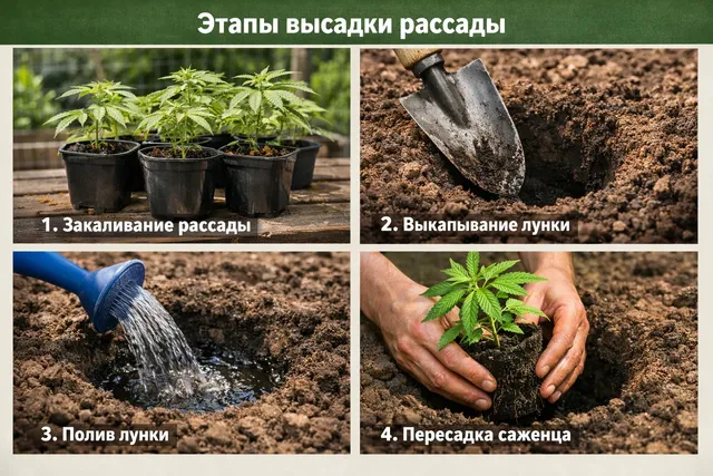 Пошаговый перенос рассады каннабиса в outdoor