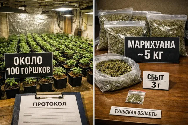 Тула: 100 горшков конопли и 5 кг марихуаны у растениевода