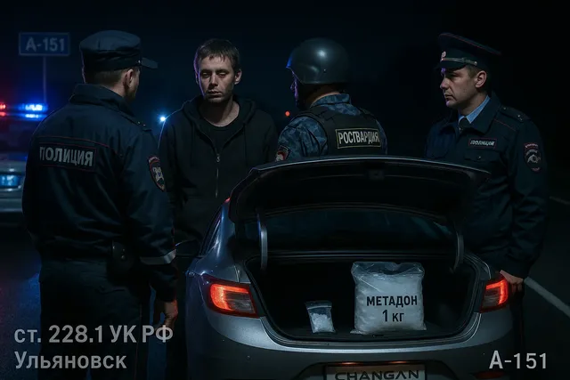 На трассе под Ульяновском задержан водитель с 1 кг метадона в багажнике