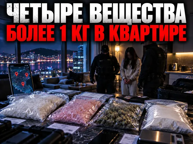 Владивосток: у наркокурьера изъяли более 1 кг четырёх видов наркотиков