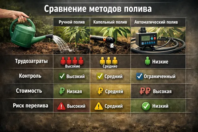 Сравнение ручного, капельного и автоматического полива