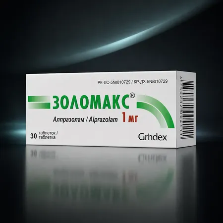 Золомакс 1 мг Grindeks с алпразоламом в оригинальной аптечной упаковке